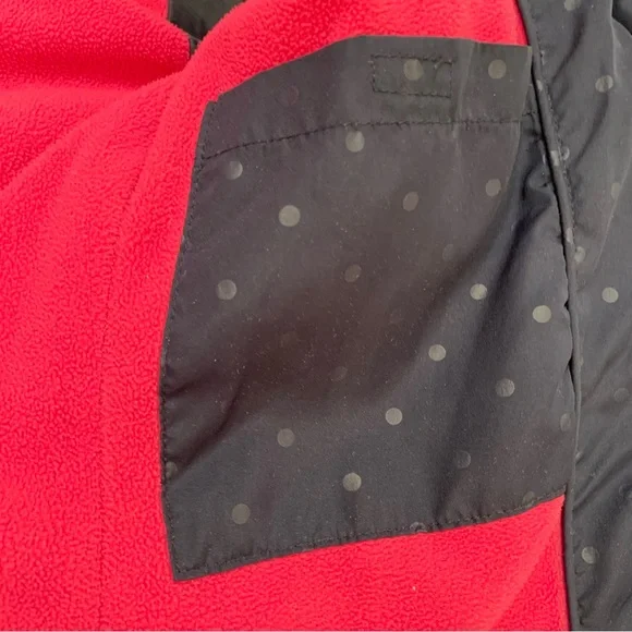 Nautica Puffer coat removable hood navy hot pink subtle polka dots pockets girls